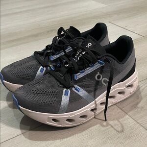 On Running Charcoal and White Sneakers